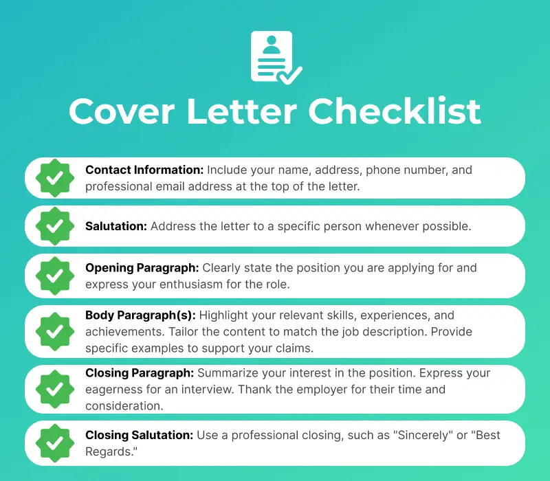 what is the importance of a cover letter checklist brainly